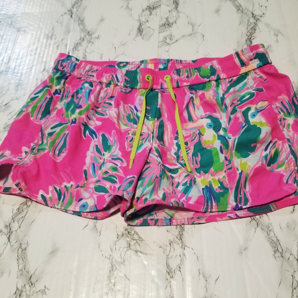 Lilly Pulitzer Run Around Bird Print Shorts